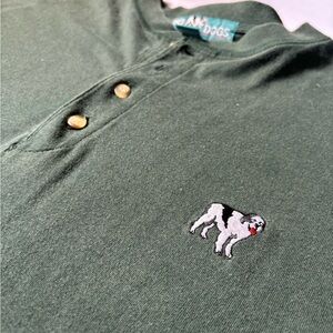 Vintage Big Dogs Green Polo Shirt with Dog Embroidery